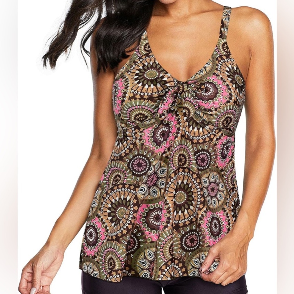Women's Patterned Tankini with Boyshorts